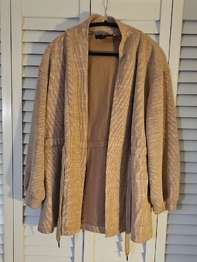 Seven For All Man Kind Women's Beige Corduroy Open Front Cardigan